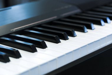 Classic piano keyboard close up clipart