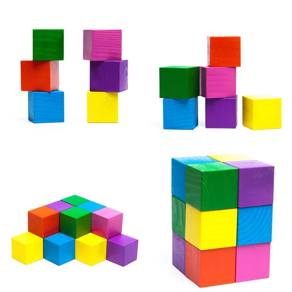 Разноцветные Деревянные Кубики — стоковое фото