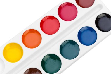 Suluboya boya seti. Kapat. Yaratıcı Fotoğraf