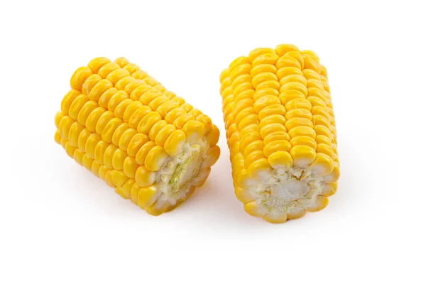 Kukorica fehér háttérrel. Kreatív fotó — Stock Fotó