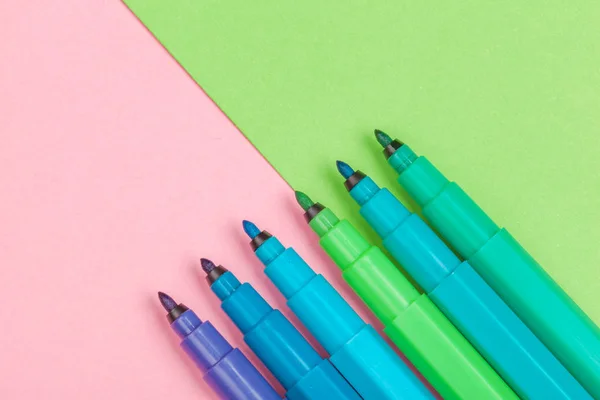 Color pen on white close up. creative photo — Stock Photo, Image