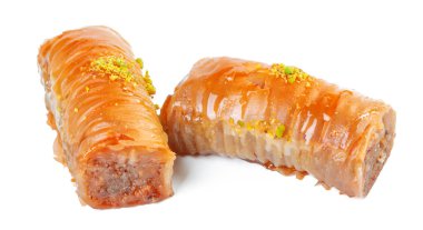 Türk Ramazan Tatlısı Baklava beyazı izole etti