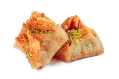 Türk Ramazan Tatlısı Baklava beyazı izole etti