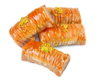 Türk Ramazan Tatlısı Baklava beyazı izole etti