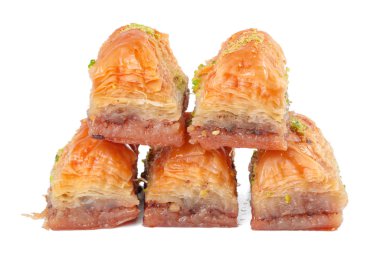 Türk Ramazan Tatlısı Baklava beyazı izole etti