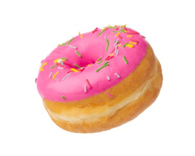 Çörek beyaz arka planda izole edilmiş. Yaratıcı fotoğraf.