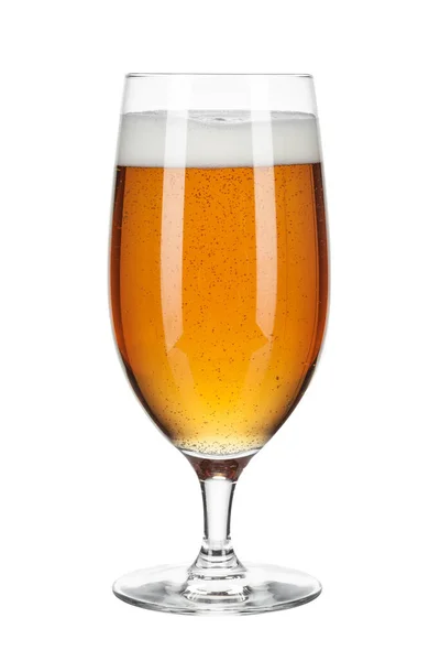 Glass of beer isolated on a white background. creative photo. — Stock Photo, Image