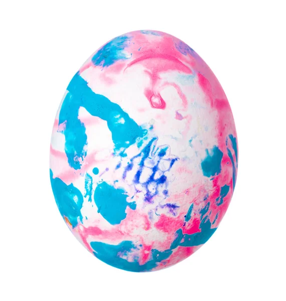 Huevo de Pascua colorido aislado en blanco. foto creativa . — Foto de Stock