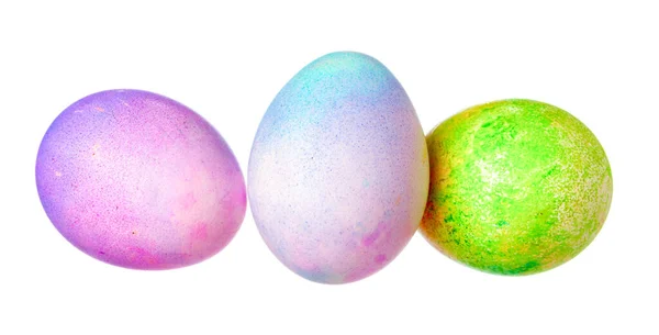 Barevné velikonoční vejce izolované na bílém. Tvůrčí fotografie. — Stock fotografie