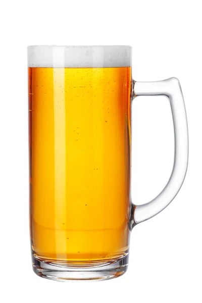 Caneca Cerveja Isolada Sobre Fundo Branco Foto Criativa — Fotografia de Stock