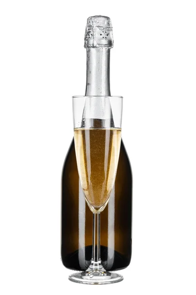 Bottle Champagne Isolated White — Stock Photo, Image