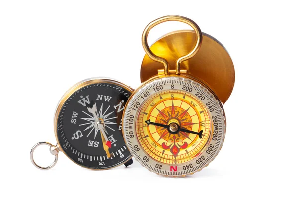 Compass Isolated White Background Tool Travel Tourism Science — Stock Photo, Image