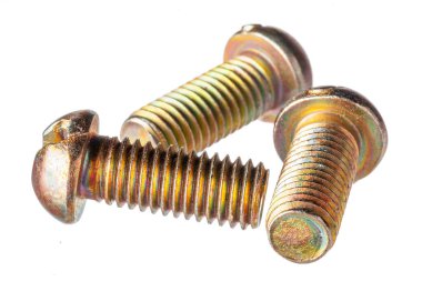 Metal cıvata beyaz arka planda izole edilmiş. yaratıcı fotoğraf.