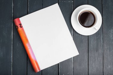 Mock-up magazine or catalog. Blank page. Creative photo.