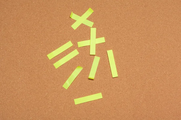 Sticky notes with copy space on cork board — Stock Photo, Image
