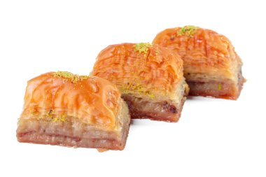 Türk Ramazan Tatlısı Baklava beyazı izole etti