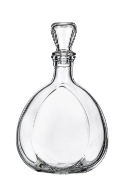 Kristal cam sürahi beyaza izole edilmiş. Yaratıcı fotoğraf.