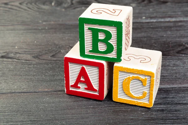 Alphabet blockiert ABC hautnah, Bildungskonzept — Stockfoto