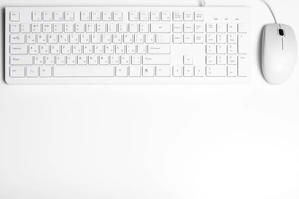 Mouse de computador e teclado. vista superior. foto criativa . — Fotografia de Stock