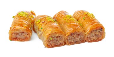 Türk Ramazan Tatlısı Baklava beyazı izole etti
