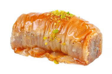 Türk Ramazan Tatlısı Baklava beyazı izole etti