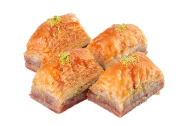 Türk Ramazan Tatlısı Baklava beyazı izole etti