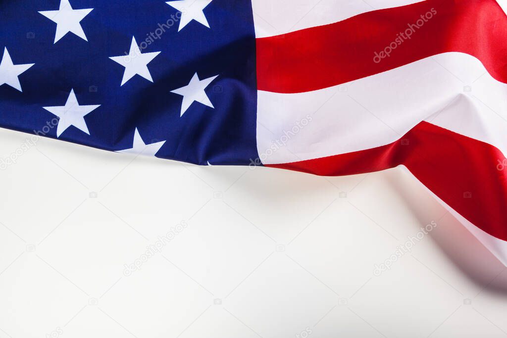 American flag border isolated on white background