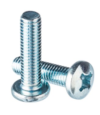 Metal cıvata beyaz arka planda izole edilmiş. yaratıcı fotoğraf.