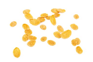 Mısır gevreği çeşitliliği beyaz arkaplanda izole edildi