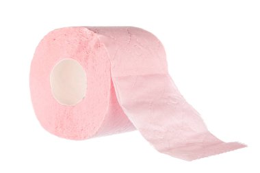 Beyaz arka planda tuvalet kağıdı. Yaratıcı fotoğraf.