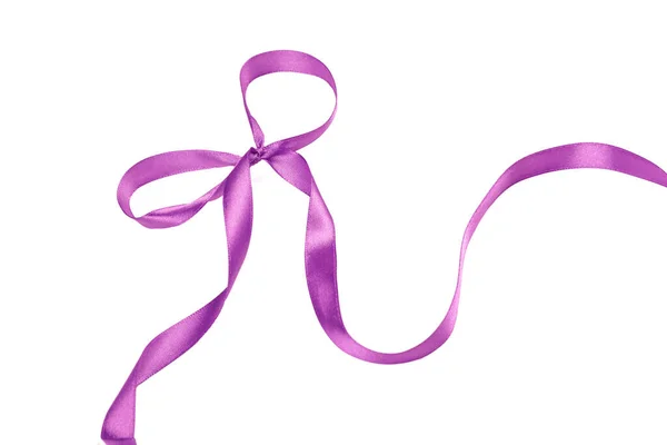 Lilac ribbon bow isolated on white background — Stock Photo, Image