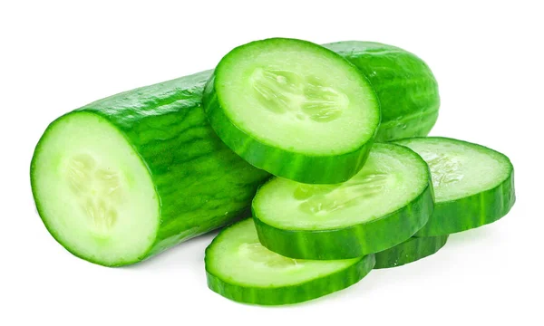 Cucumber isolated on white background creative photo. — Stock Photo, Image