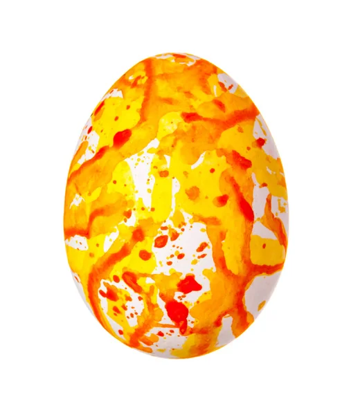 Πολύχρωμο πασχαλινό αυγό απομονωμένο σε λευκή δημιουργική φωτογραφία. — Φωτογραφία Αρχείου