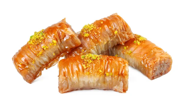 Turecký ramadánský dezert Baklava izolovaný na bílém — Stock fotografie