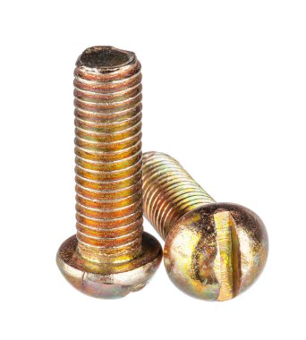 Metal cıvata beyaz arkaplan yaratıcı fotoğraf izole.