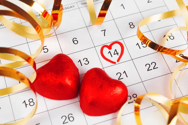 Calendar with St. Valentine date creative photo. — 스톡 사진