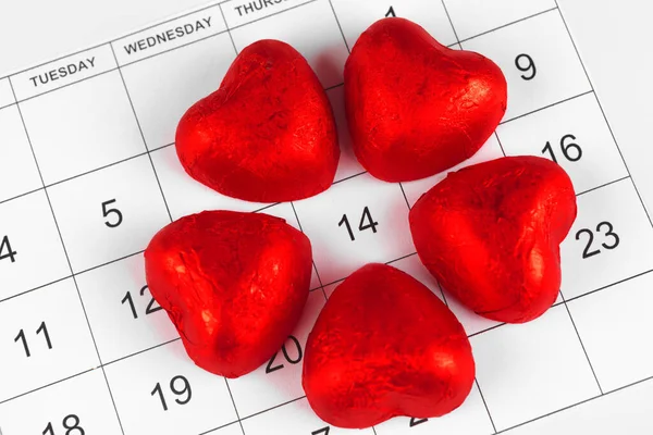 Calendar with St. Valentine date creative photo. — 스톡 사진