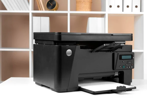 Printer, copier, scanner in office. Workplace. creative photo. — Stock Photo, Image