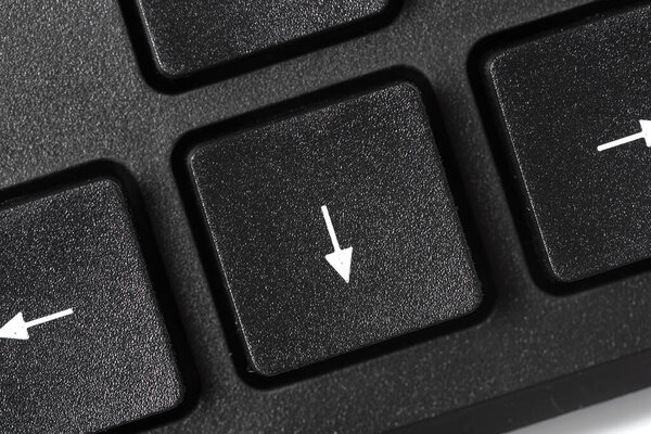 Черная клавиатура ноутбука крупным планом. Макро фото
.