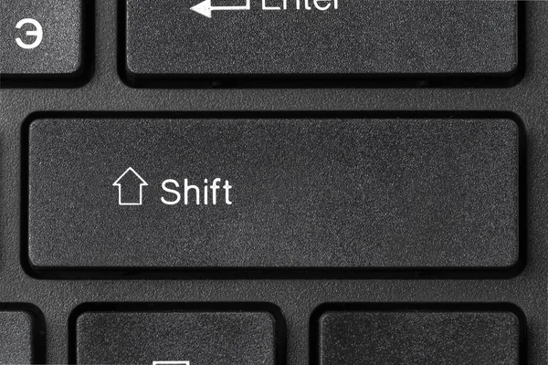 Black laptop keyboard close up. Macro photo. — Stock Photo, Image