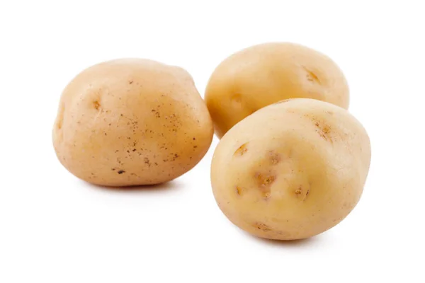 Ακατέργαστη κίτρινη πατάτα απομονωμένη σε λευκό φόντο — Φωτογραφία Αρχείου