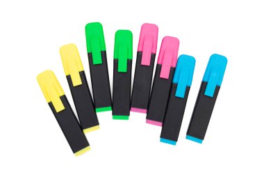 Beyaz arka planda izole işaretler var. Kapat..