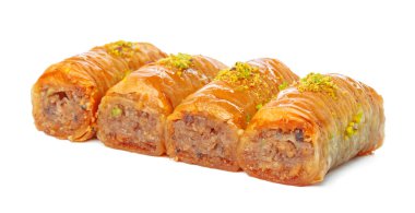 Türk Ramazan Tatlısı Baklava beyazı izole etti