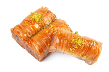 Türk Ramazan Tatlısı Baklava beyazı izole etti