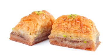 Türk Ramazan Tatlısı Baklava beyazı izole etti