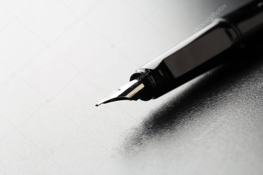 Fountain pen with clipping path on black background