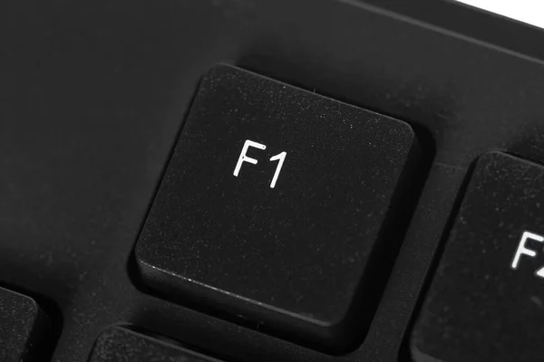 Black laptop keyboard close up. Macro photo. — Stock Photo, Image