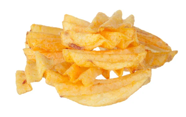 Chips geïsoleerd op witte achtergrond. Sluiten.. — Stockfoto