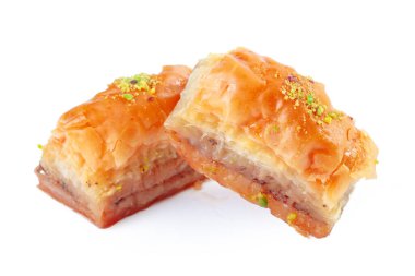 Türk Ramazan Tatlısı Baklava beyazı izole etti