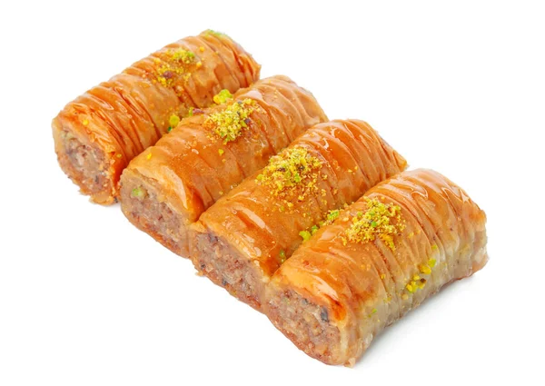 Turecký ramadánský dezert Baklava izolovaný na bílém — Stock fotografie